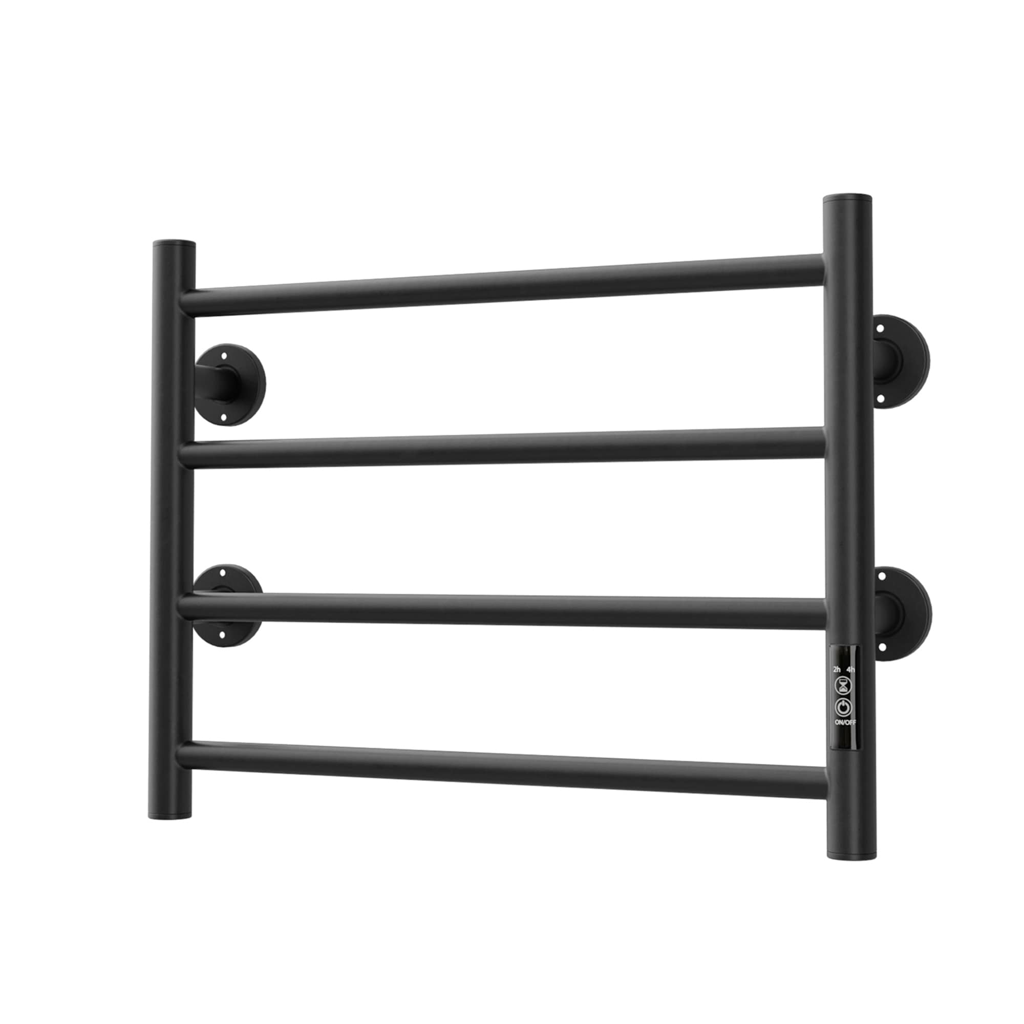Electric Heated Towel Warmer 4 Bars For Bathroom, Stainless Steel Wall Mounted Heated Towel Drying Rack Black_voghion.com
